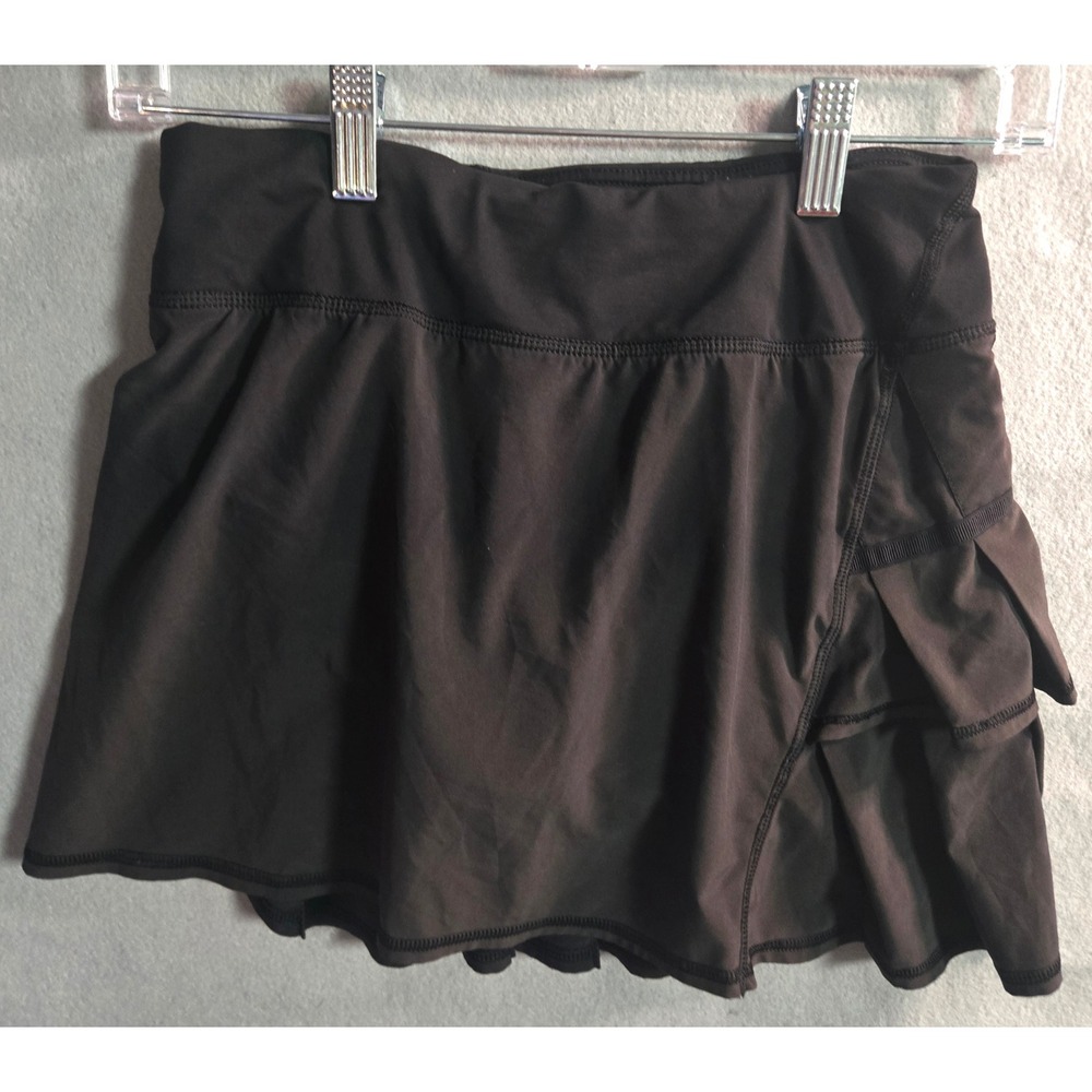 Lululemon Pace Setter Skirt Black Pleated Athletic Tennis Skort Women 4 XS